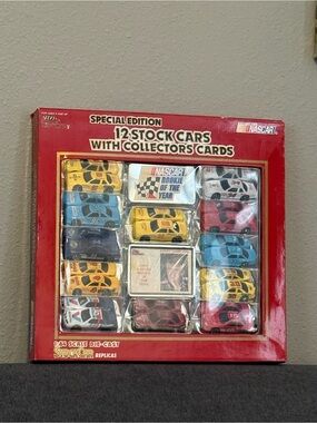 Nascar Special Edition 12-Stock Car Set - Red, Yellow, Blue, White, Black